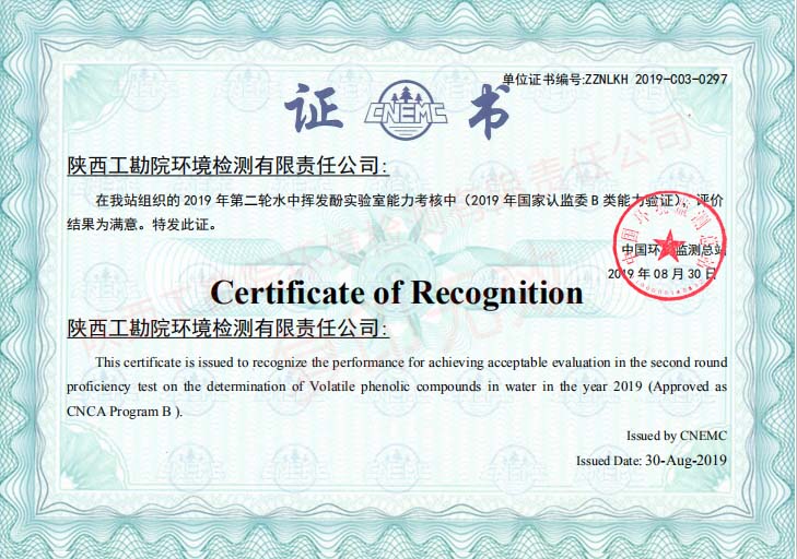 国家级能力验证结果证书（2020-2021年度）3