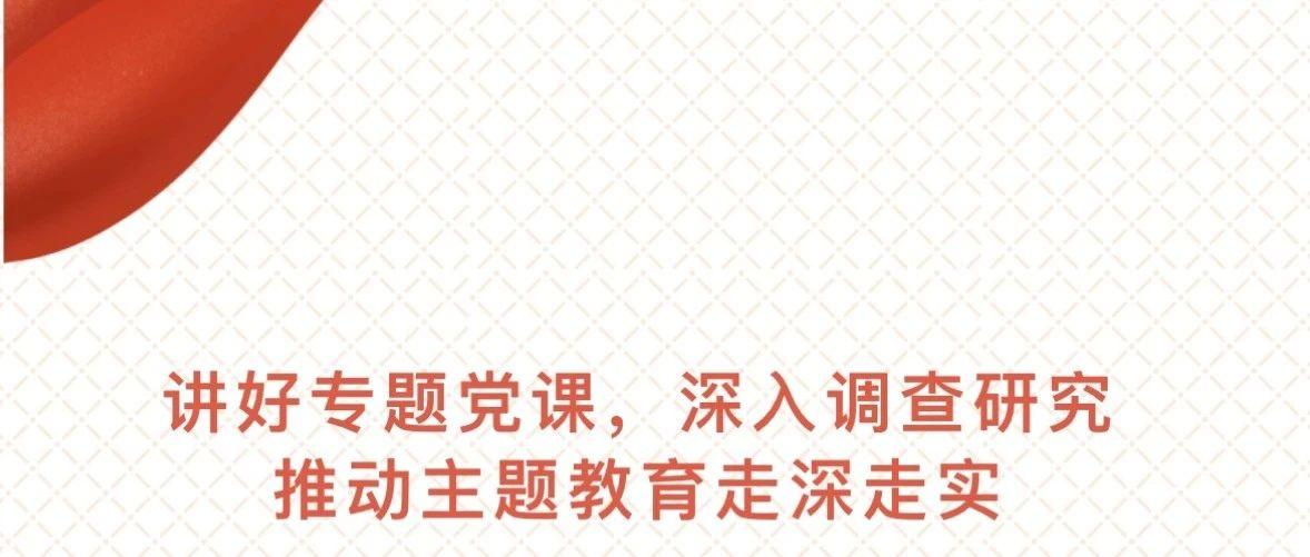 讲好专题党课，深入调查研究 推动主题教育走深走实
