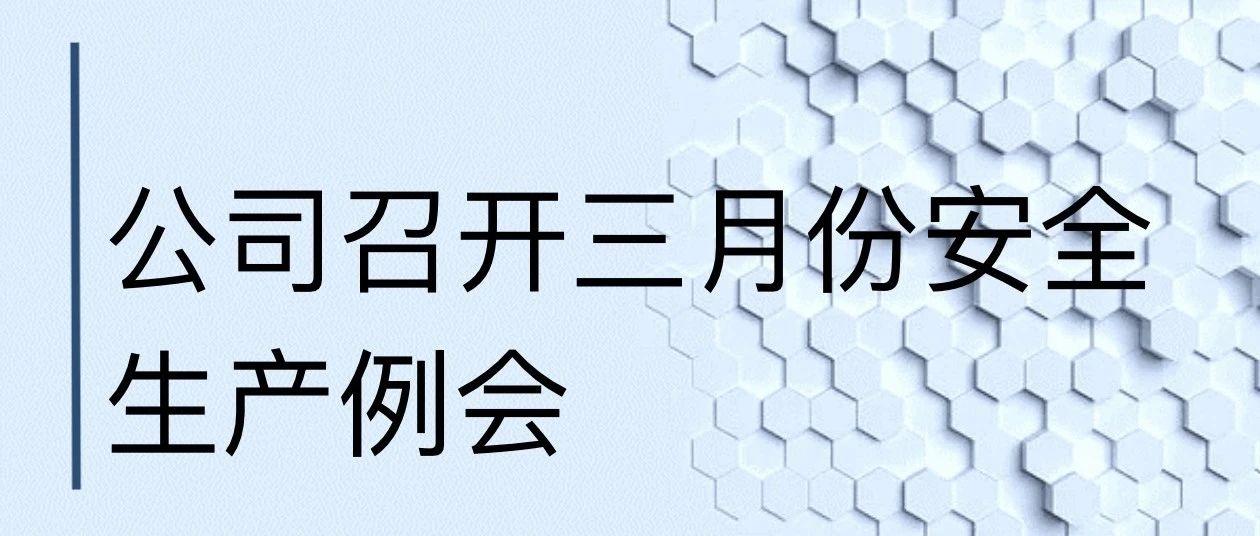 公司召开三月份安全生产例会