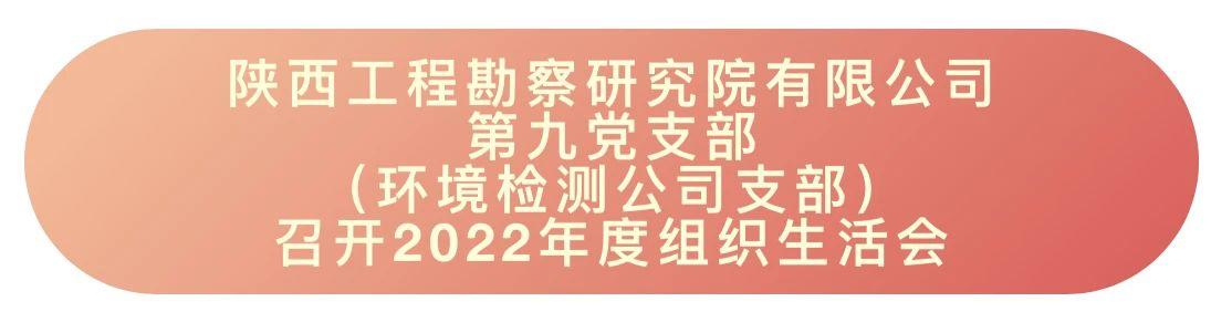 陕西工程勘察研究院有限公司第九党支部 （环境检测公司支部） 召开2022年度组织生活会